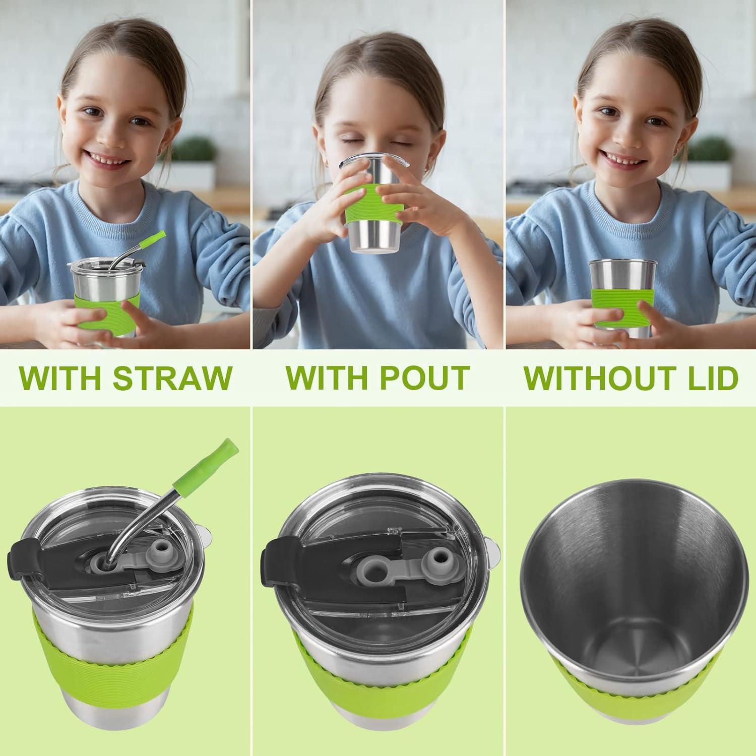 Kids Cups with Straw and Lid Spill Proof, 304 Stainless Steel Drinking  Tumbler with Coasters, Unbrea…See more Kids Cups with Straw and Lid Spill