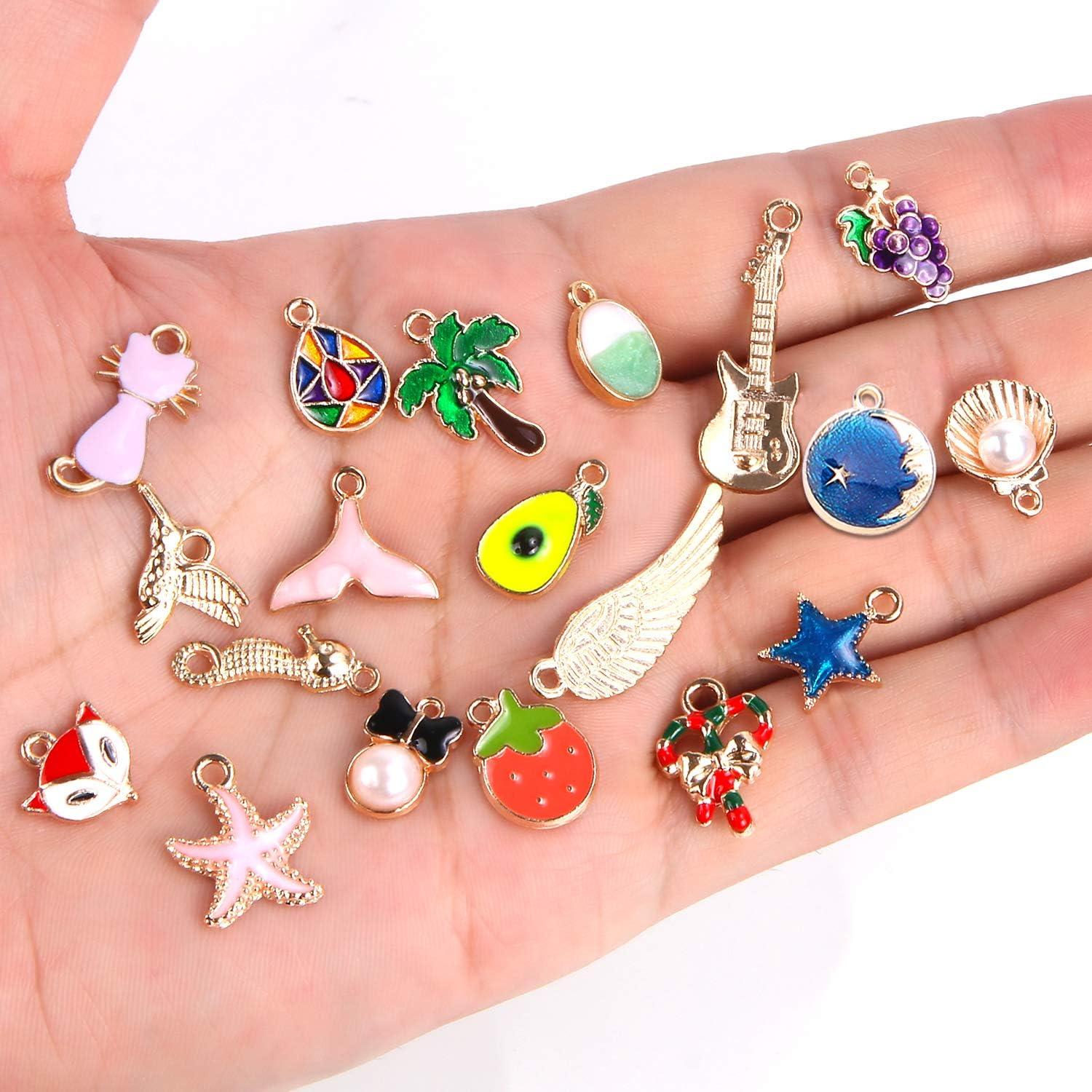 EXCEART 40 pcs jewelry kits bejeweled kit jewlery kit DIY pendant charms  jewelry making pendants alloy pendant charm microscope set Accessories