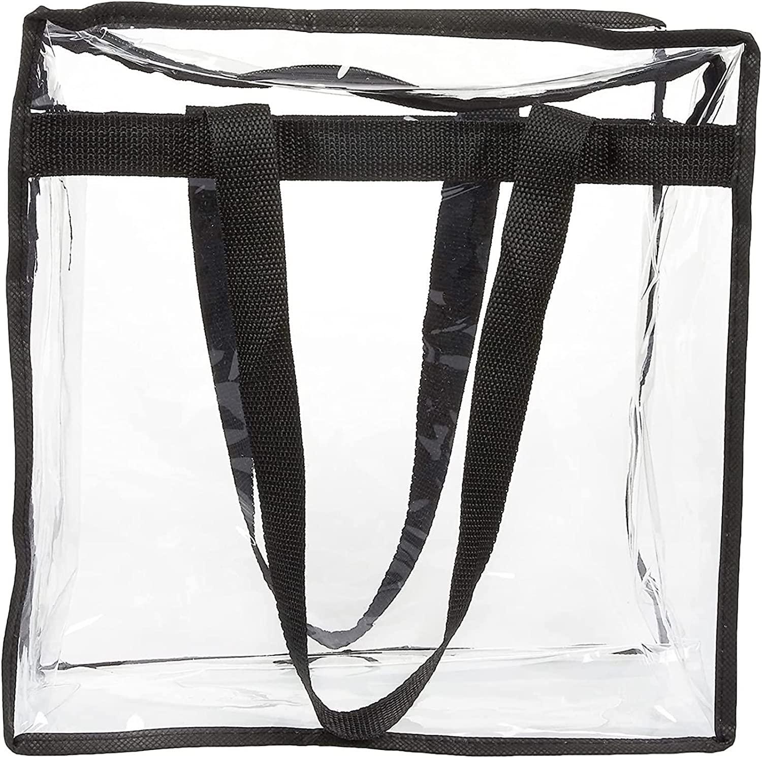 Juvale 2 Pack Stadium Approved Clear Tote Bags, 12x6x12 Large