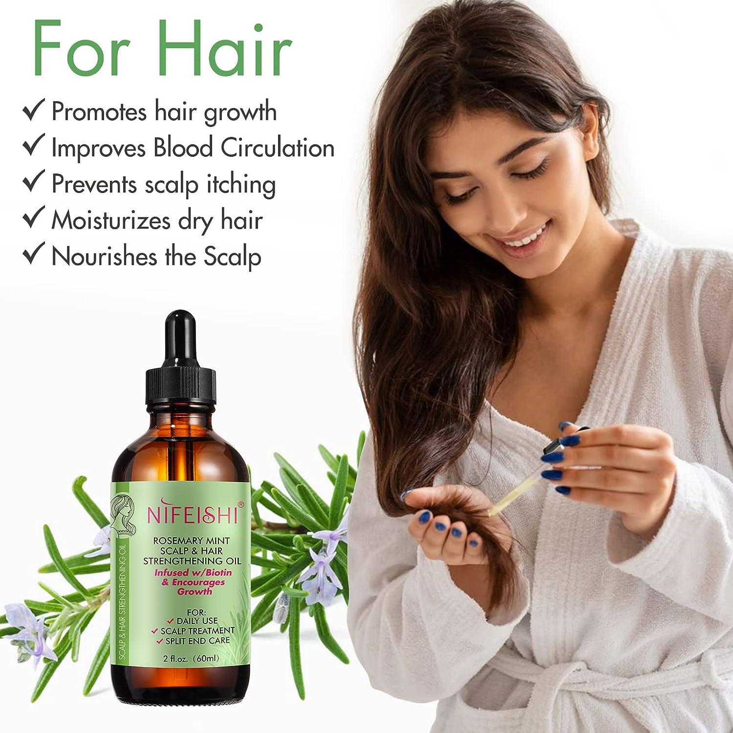 Rosemary Oil for Hair Growth 100% Organic Rosemary Essential Oil for Hair  Growth Serum Strengthens Hair Nourishes Scalp Skin Care Rid of Itchy & Dry  Scalp Hair Loss Treatment 60M