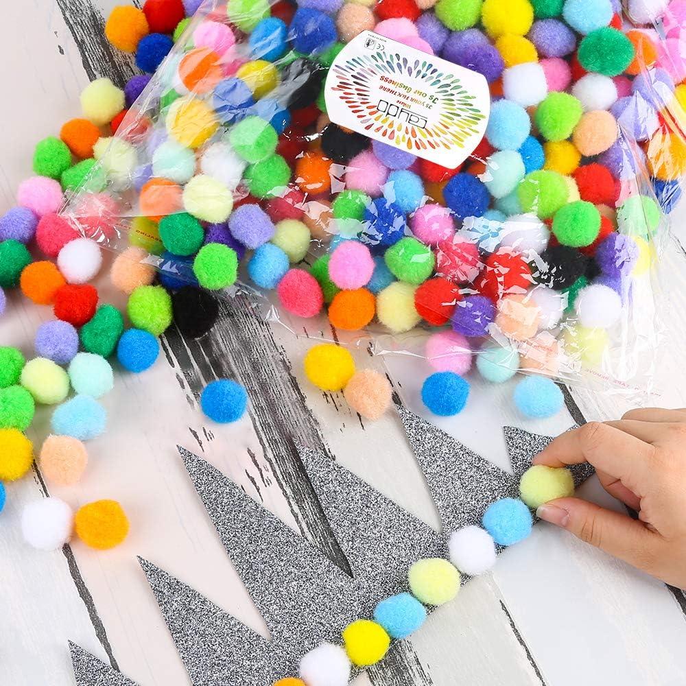 300 Pieces 1 Inch Assorted Pom Poms Craft Pom Pom Balls Colorful Pompoms  for DIY Creative Crafts Decorations Kids Craft Project