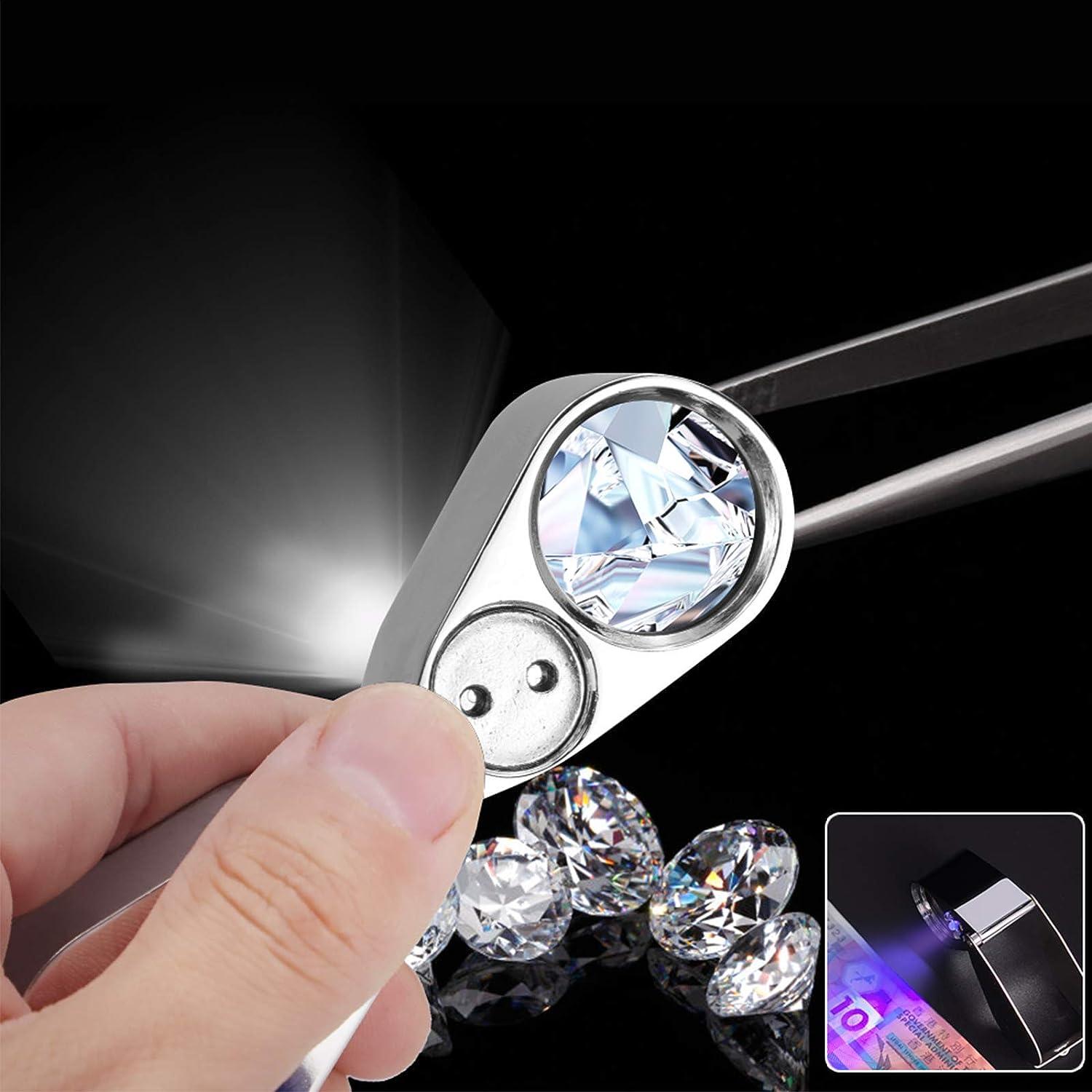 Jewelers Loupe Magnifier  40x LED/UV Illuminated Jewelry Loop