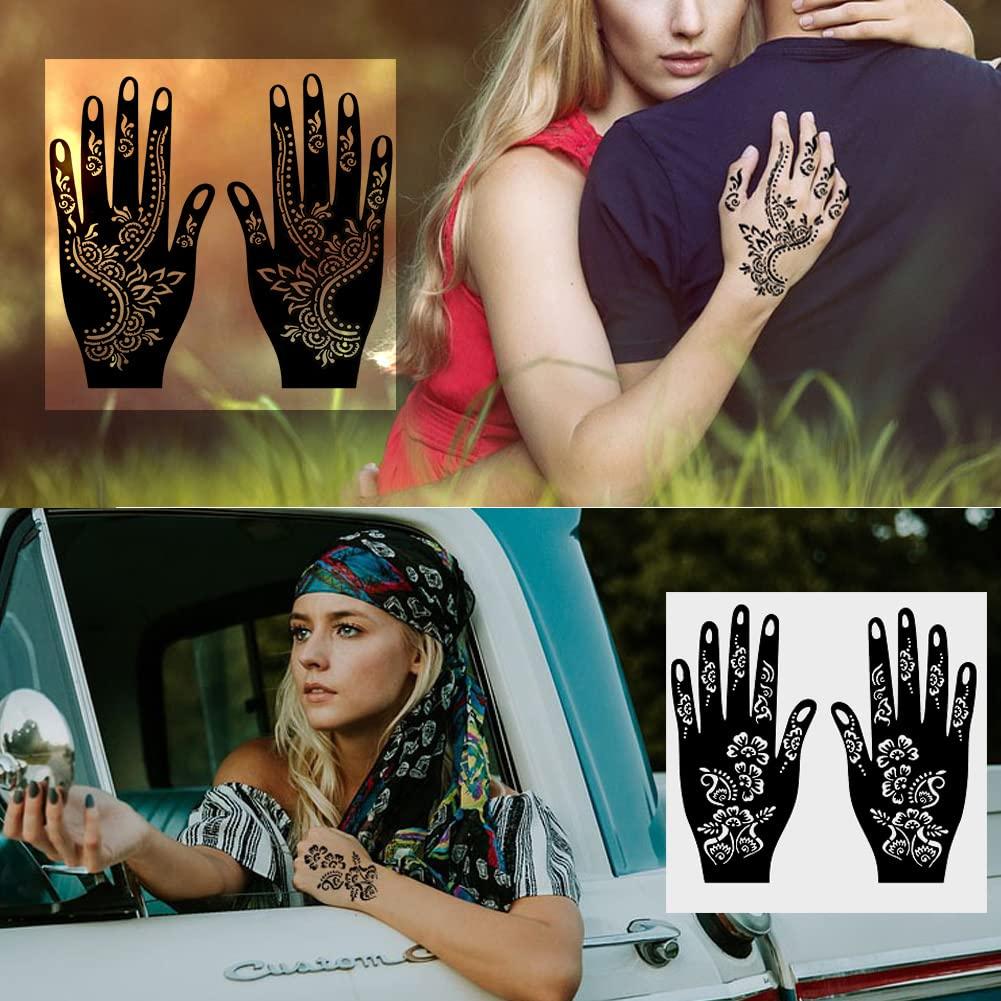 Professional Henna Stencil Temporary Hand Tattoo Body Art Sticker Template  Wedding Tool India Flower Tattoo Stencil - AliExpress