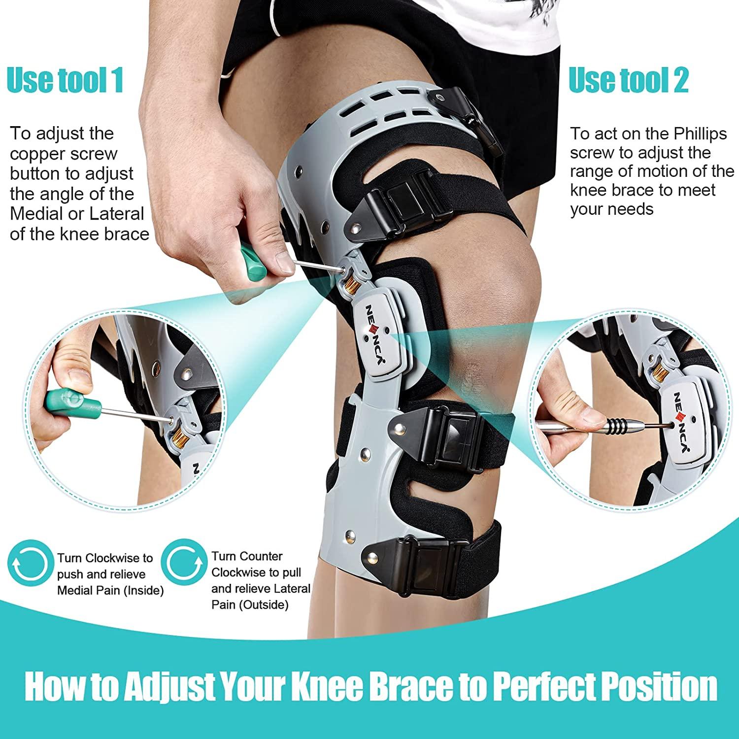 Adjustable Hinged ROM Knee Brace Support, Knee Immobilizer Leg