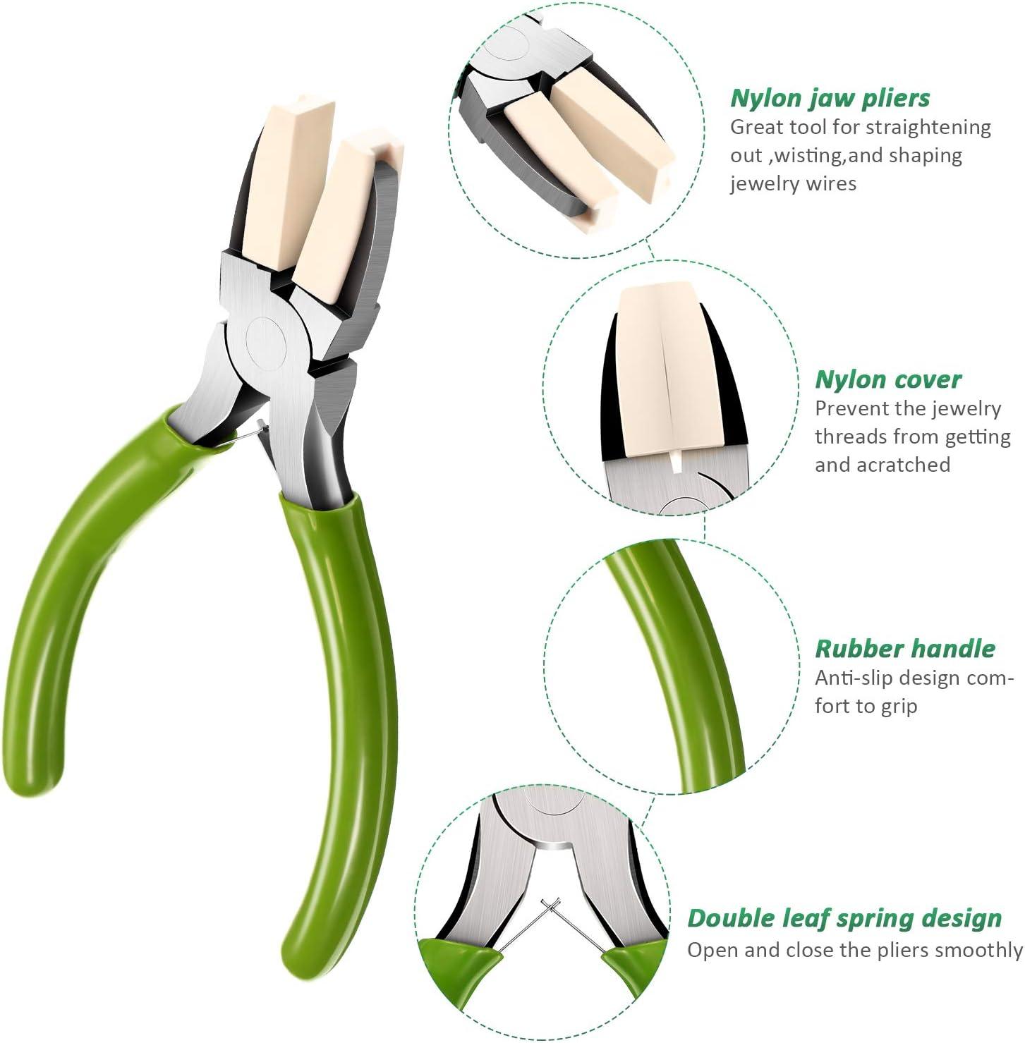 Double Nylon Jaw Jewelry Pliers Stainless Steel Flat Nose Pliers