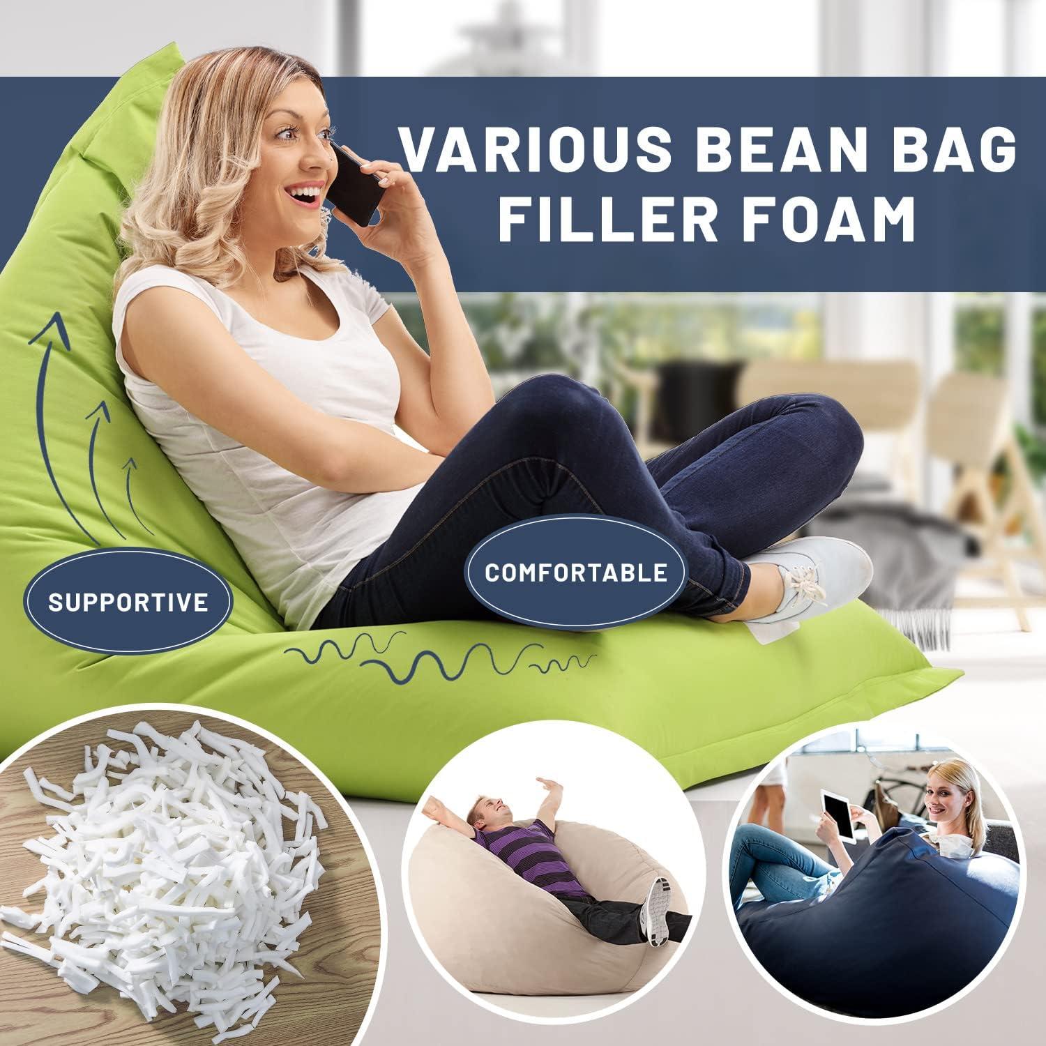 Bean Bag Filler - 10 LBS Memory Foam - Stuffing for Dog Bed or Couch  Cushion