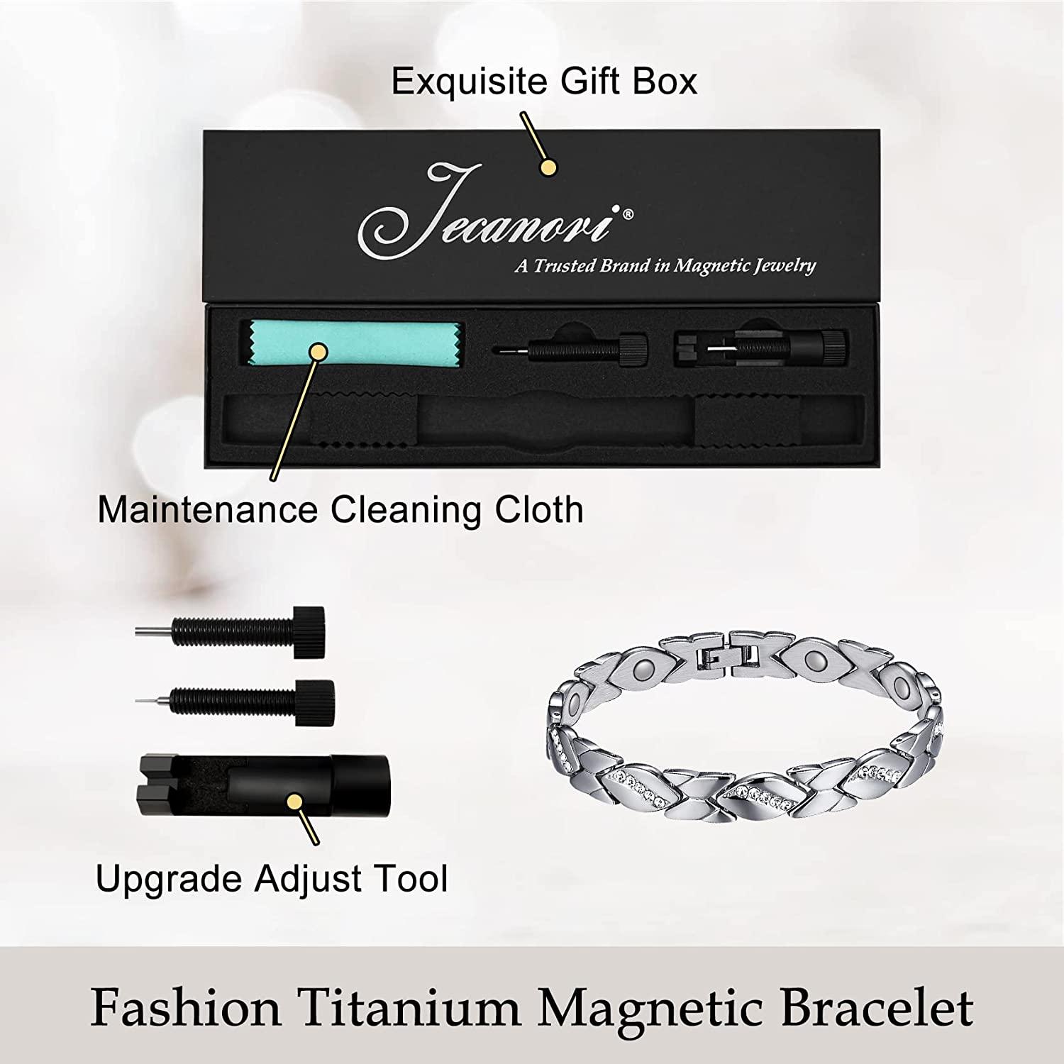 Jecanori Lymph Detox Magnetic Bracelet Ring for Women,Titanium Steel M