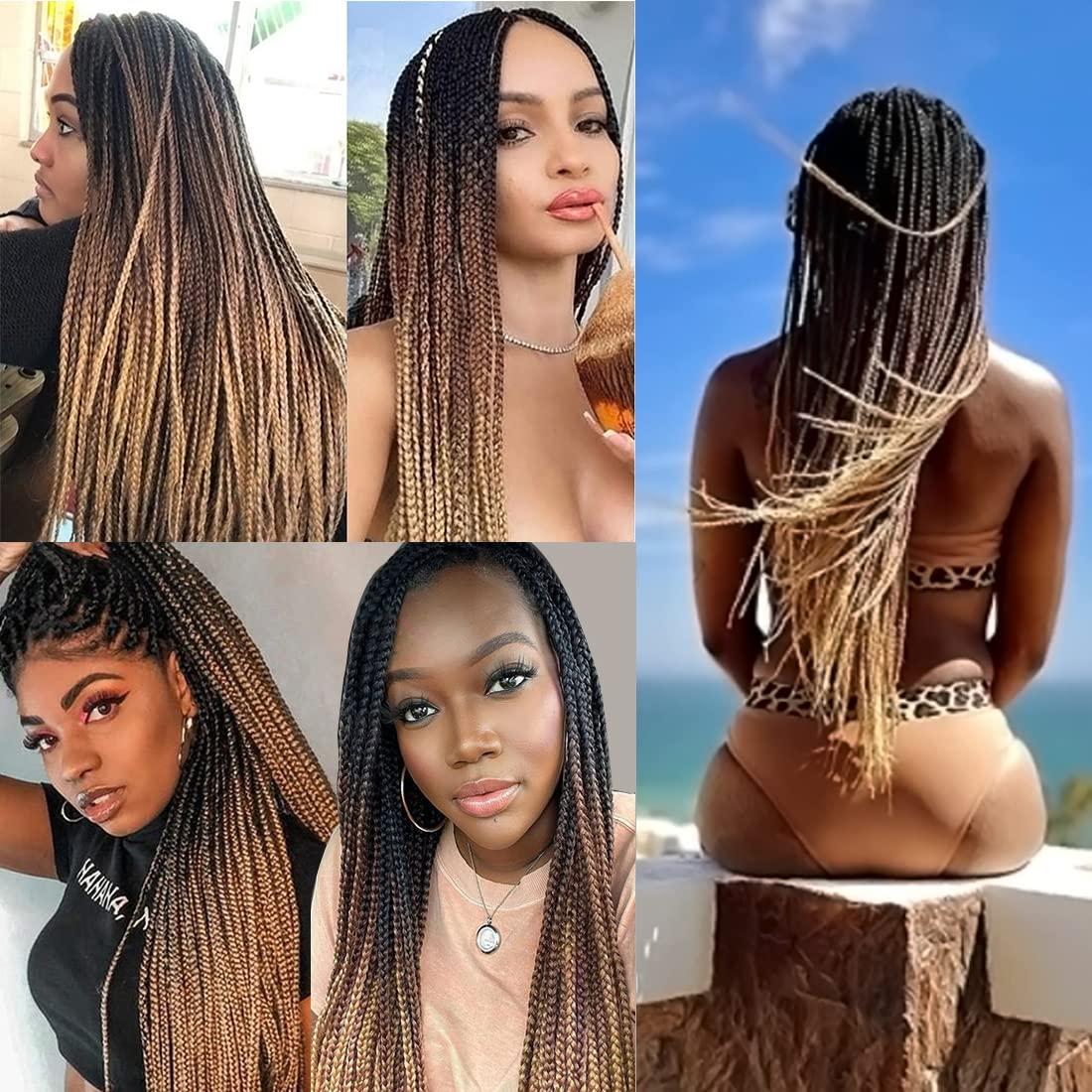18 Inch Long Box Braids Crochet Hair Pre Looped Bohomian Crochet Braids  Small Goddess Box Braids Crochet Hair With Curly Ends - Synthetic Braiding  Hair(for Black) - AliExpress