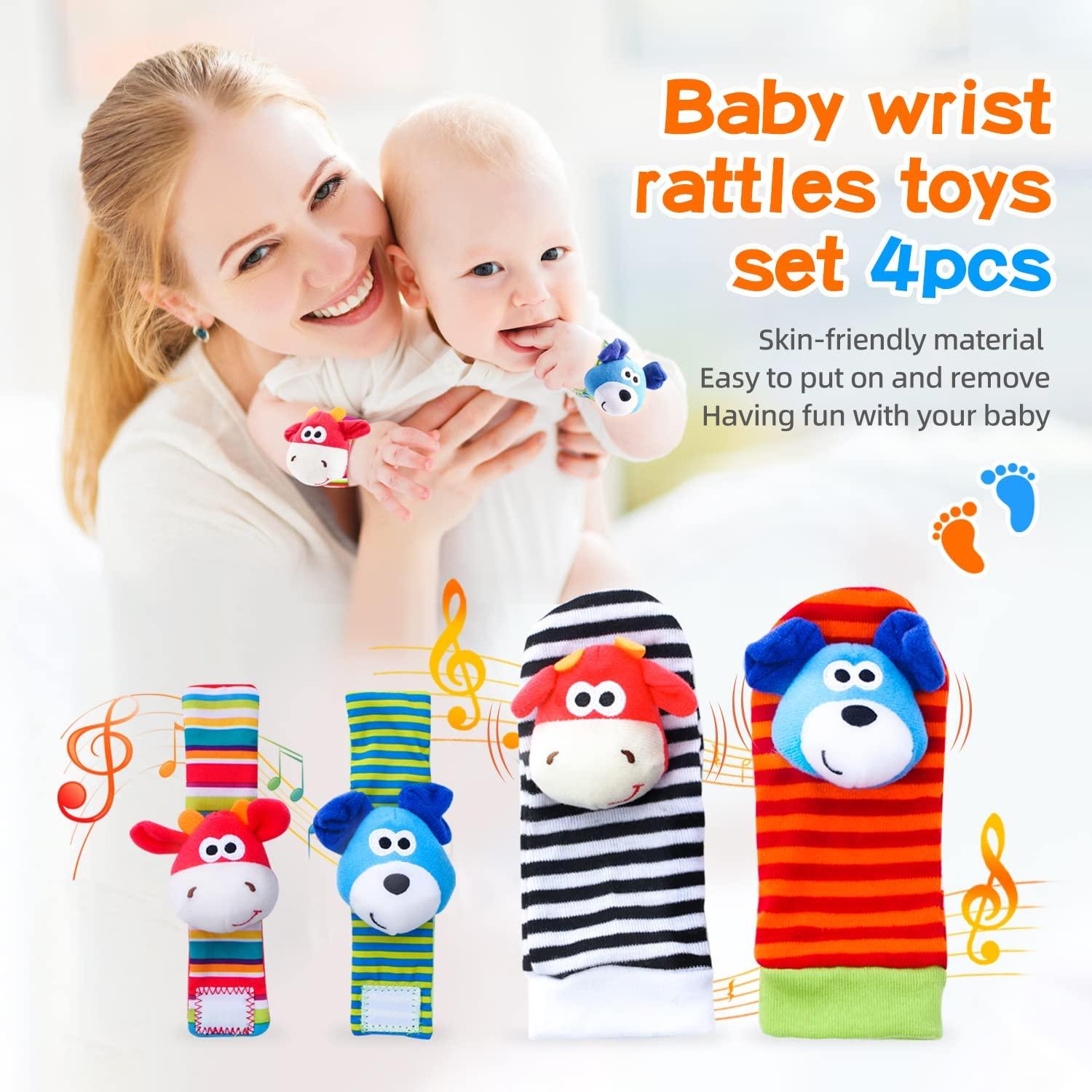 Foot Finders & Wrist Rattles for Infants Developmental Texture