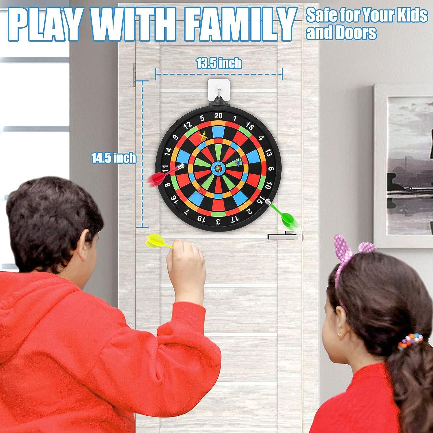  Magnetic Dart Board Game – 12pcs – Best Kids Magnetic Darts  Boys Toys Gifts Indoor Outdoor Games for Family and Friends – Safe Dart Game  Set for All Ages 5 6