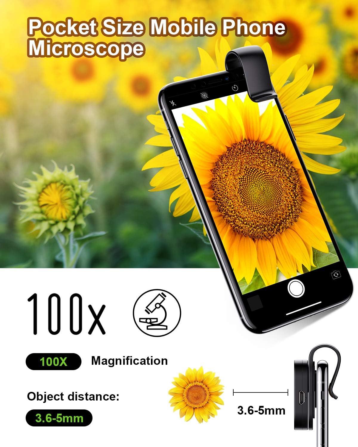 Universal Clip Type Microscope 100x Magnifying Glass With Phone