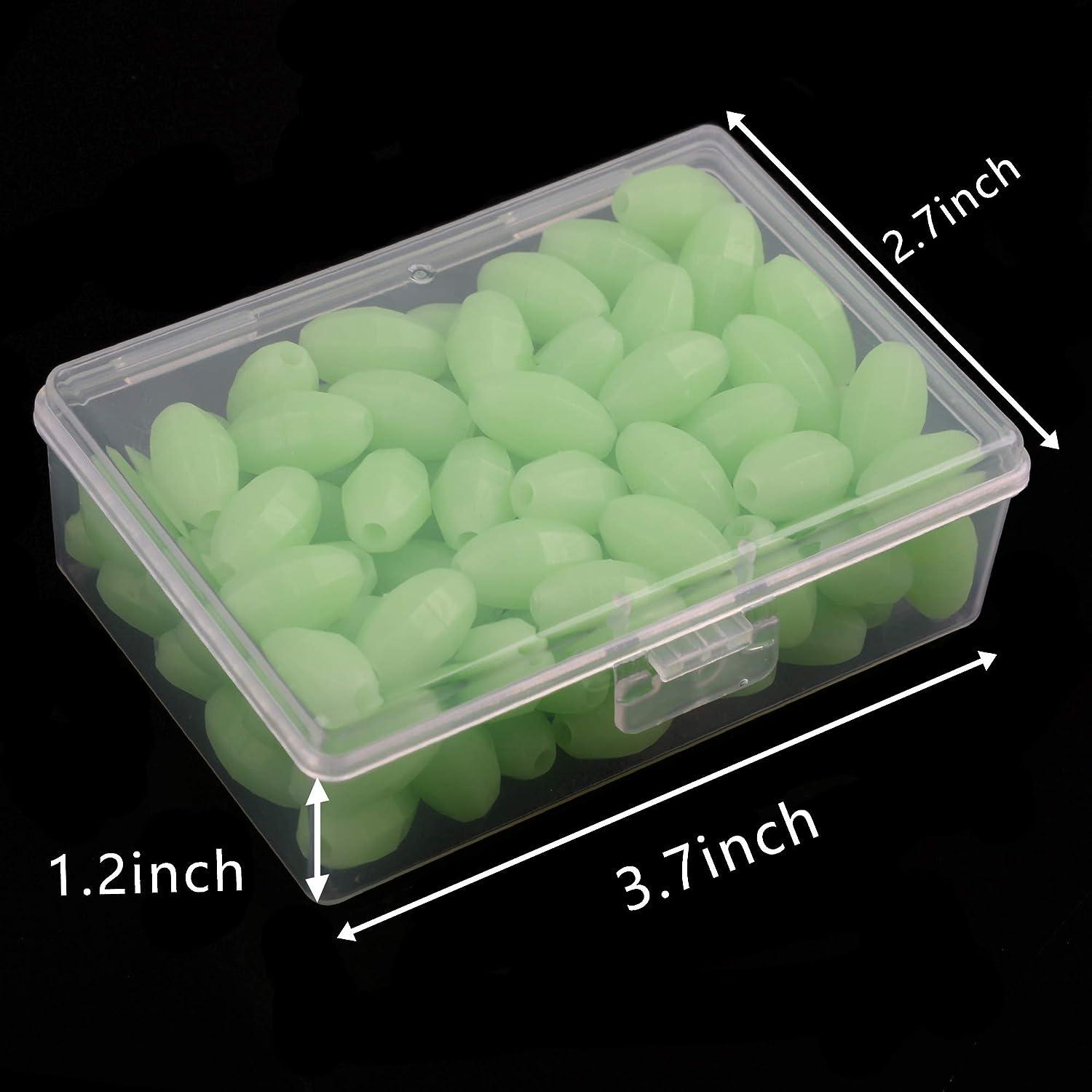 100pcs/Pack Soft Oval Glow In The Dark Bead Tackle Plastic Beads For Fishing  Accessories