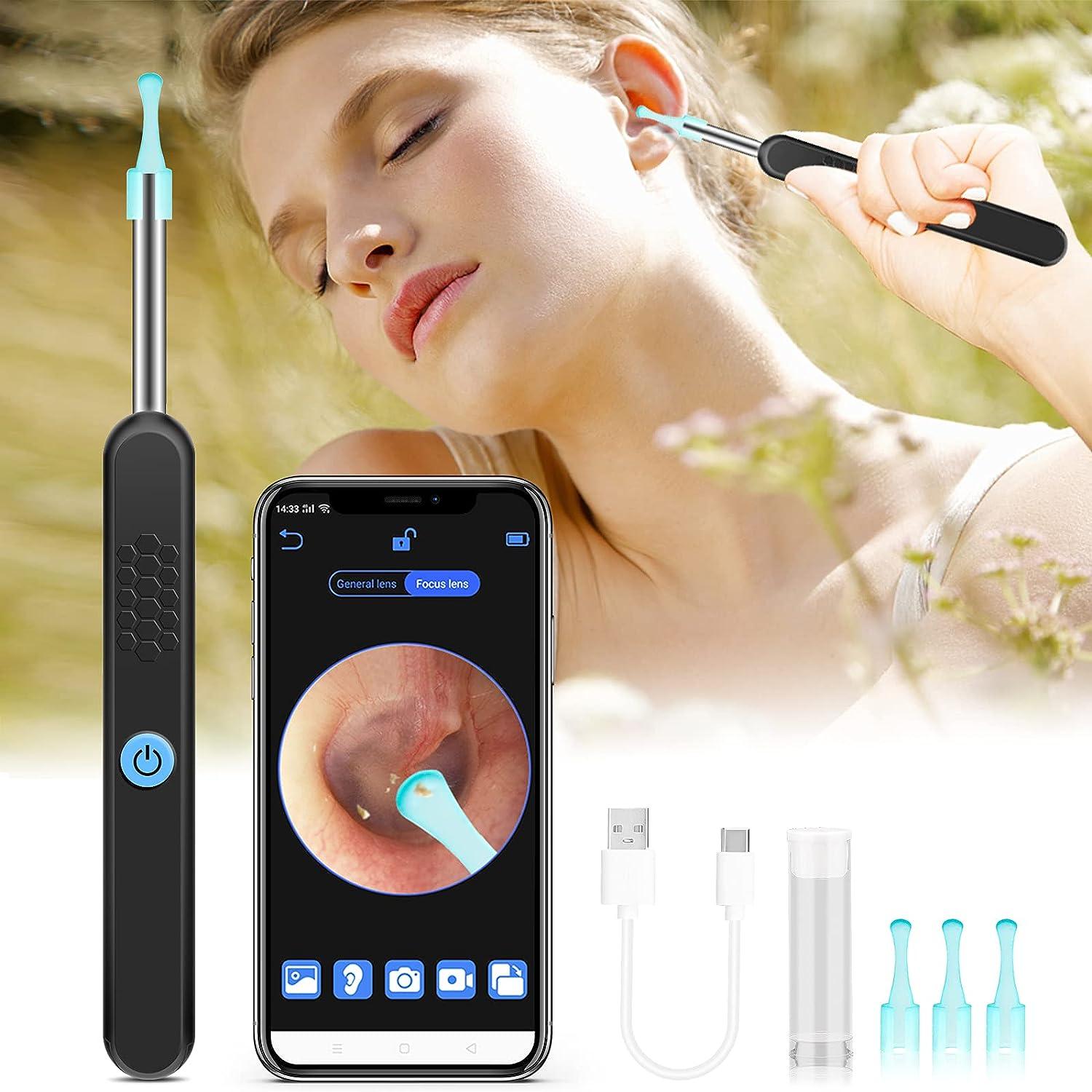 Ear Wax Removal Tool, Wireless WiFi Ear Cleaner with 1296P FHD Camera,  Earwax Remover, Ear Scope Otoscope with Light, Ear Cleaning Kit Smart  Visual