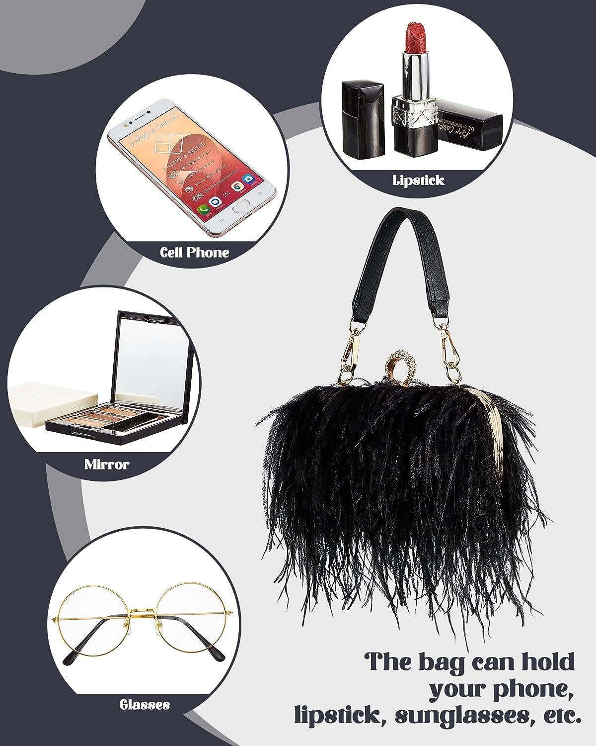 Ladies Handbag Feather Clutch Bag Luxury 2 Type Snake Chain Pearl Short  Chain | Fruugo KR