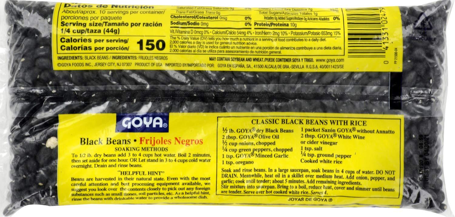 Goya Black Beans, Dry, 1 Pound Bag