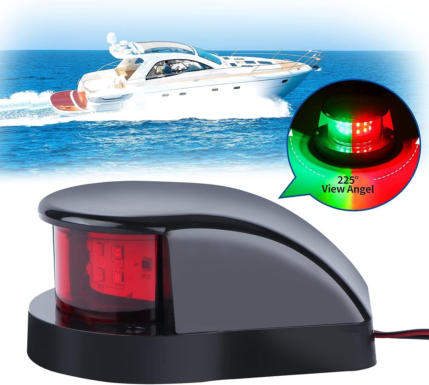 DDL Boat Navigation Light,LED Marine Bow Light Front Warning Light for  Pontoon Fishing Boat, Black
