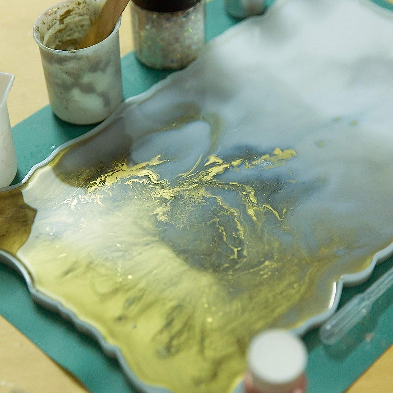 Glitter and Ink Resin Tray, Freeform Mold, Resin Art Tray 