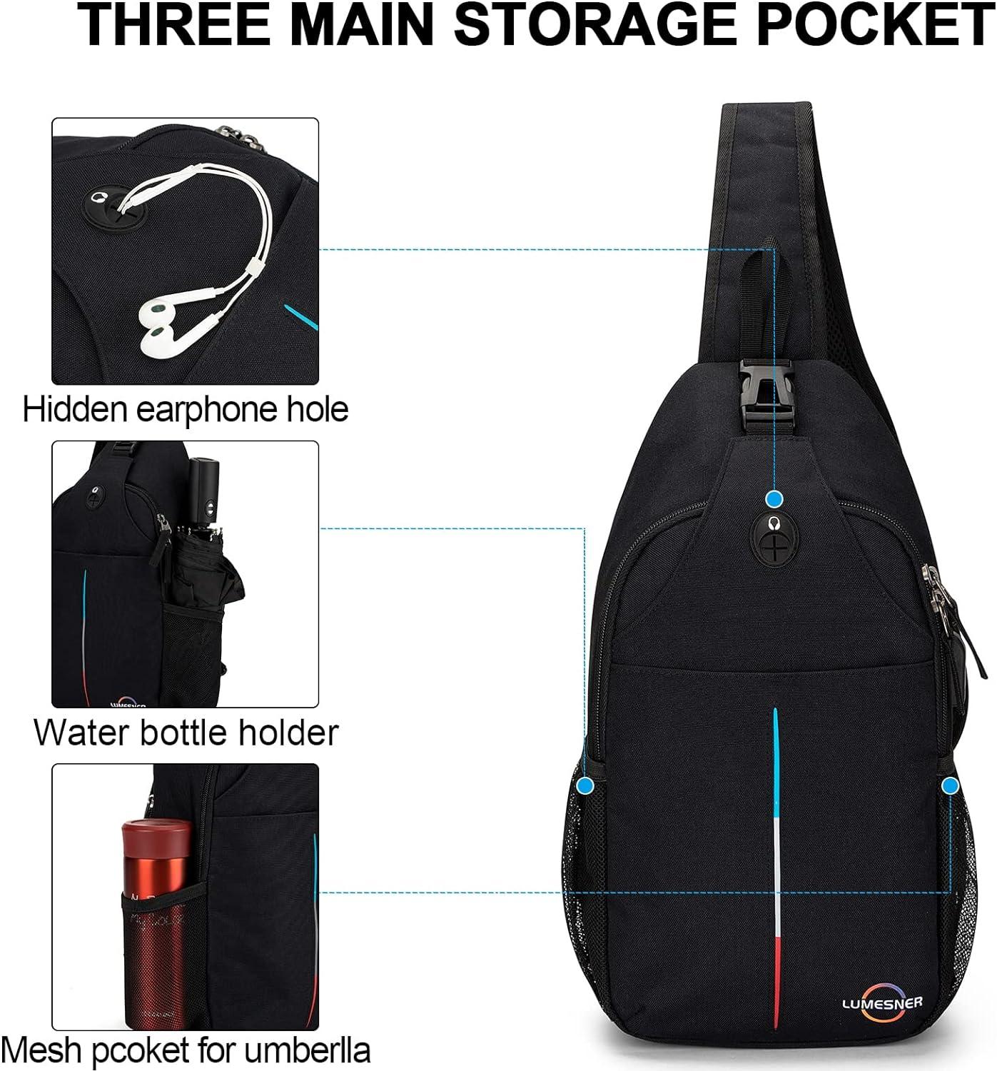 Men Sling Backpack One Shoulder Crossbody Bag Student School Work Travel  Hiking