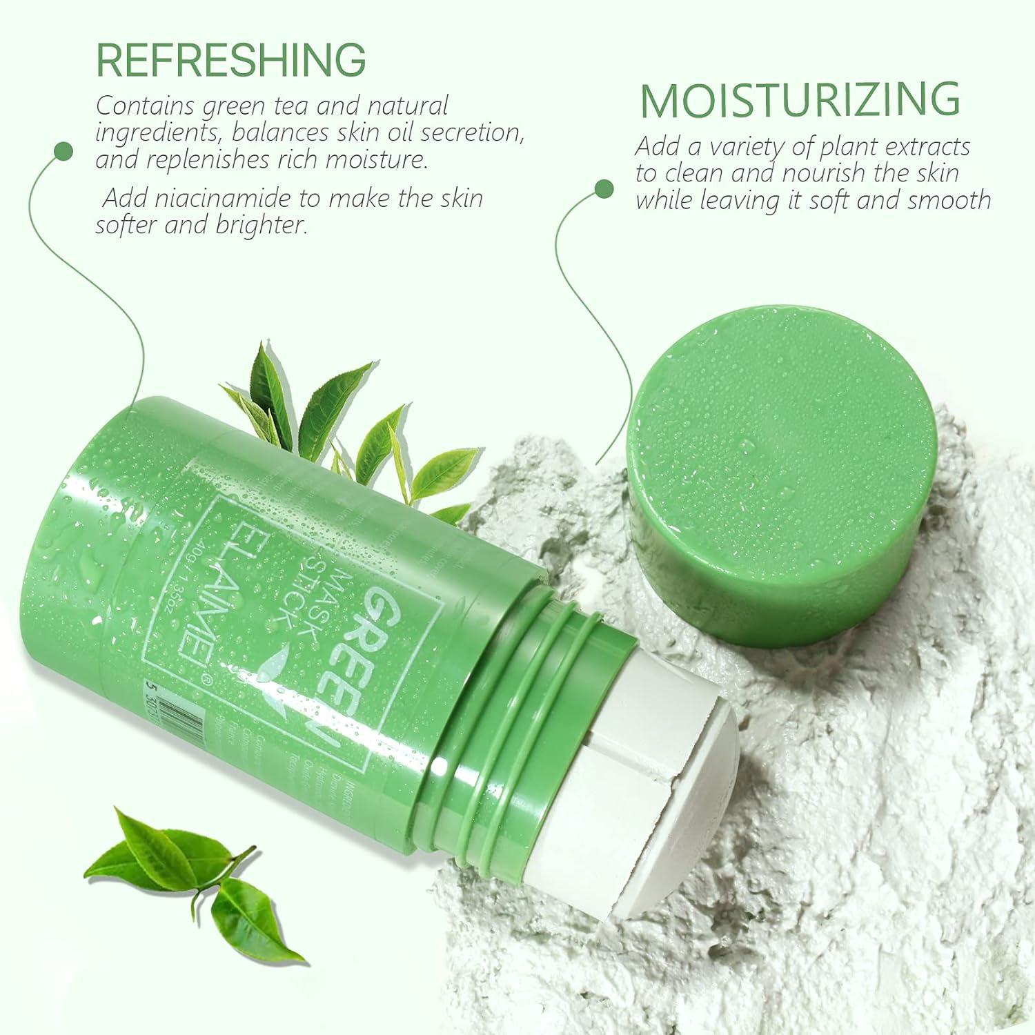 Green Mask Stick, Green Tea Purifying Clay Stick Mask, Face Moisturizes Oil  Control, Deep Cleansing Smearing Clay Mask, Deep Clean Pore, Improves