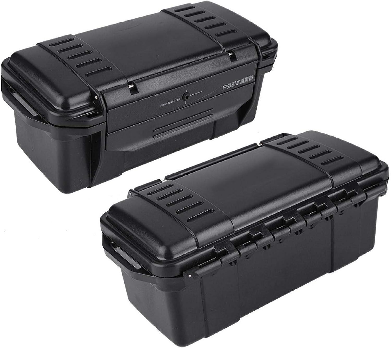 Wosune Outdoor Storage Case, Pressure-Proof Black Sturdy Ammo Crate Utility  Box Boaters Dry Box Plano Storage Box(C Type Box: 200 * 98 * 82mm)