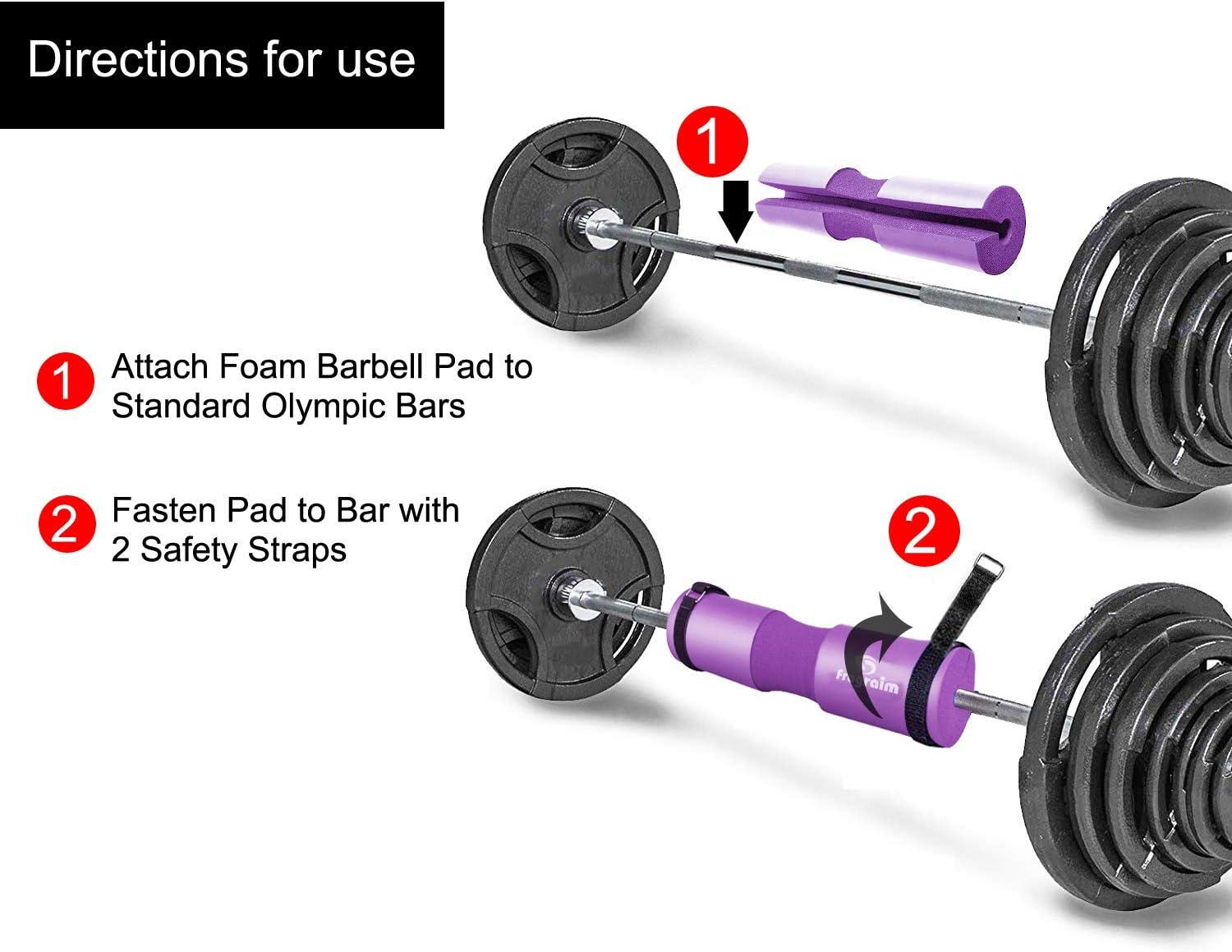 PHAT Exercise Foam Barbell Pad for Hip Thrusts, Squats and Lunges- Most  Comfortable Bar Pad with Straps 