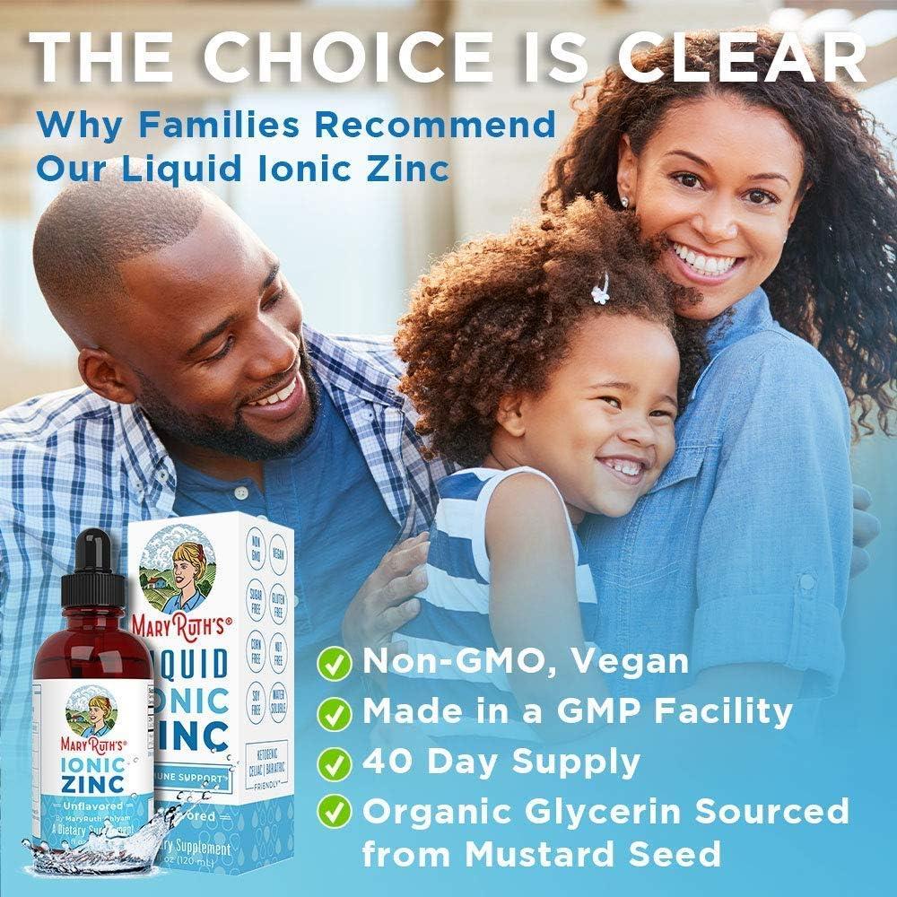 Toddler Liquid Ionic Zinc with Organic Glycerin by MaryRuths Zinc Sulfate  for Immune Support Vegan Formulated