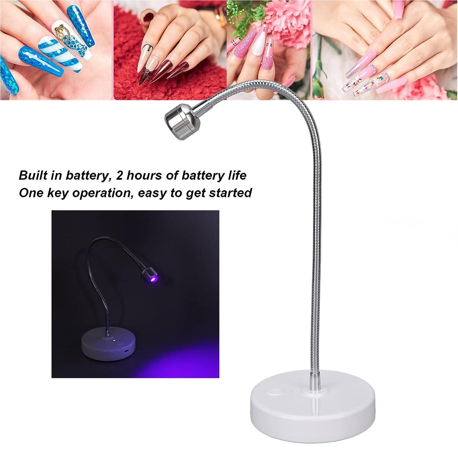 UV LED Nail Lamp 3W Nail Dryer UV Lamp for Nails Mini Gooseneck Nail Dryer  Gel Nail Polish Curing LED UV Lamp Professional Nail Curing Machine for DIY  Nail Art