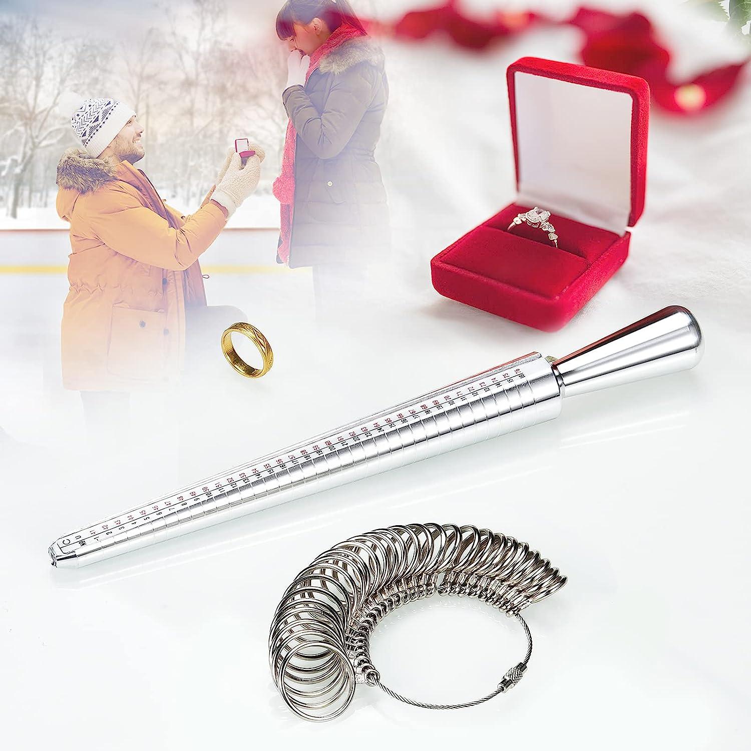 Ring Sizer Measuring Tool, NuLink Aluminum Ring Mandrel Dual Measurement  Size Metal Rings Sizers Tools Kit Adjuster for Women Men Rings