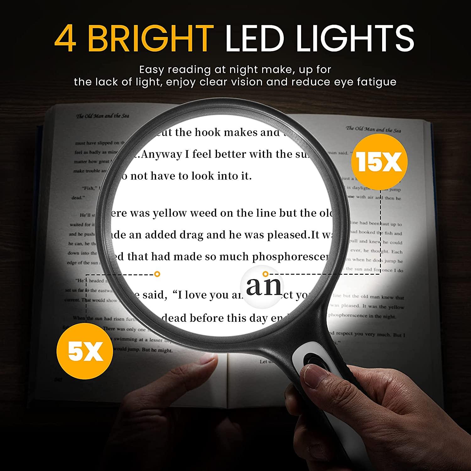 Magnifying Glass with Light, 5X Lighted Magnifying UAE