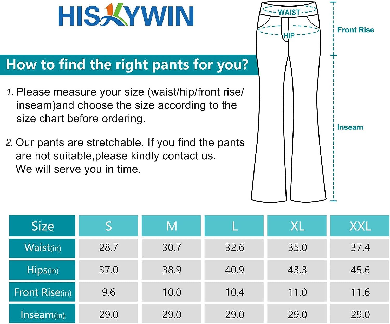 HISKYWIN Womens Front Pocket Bootcut Yoga Pants 4 Way Stretch