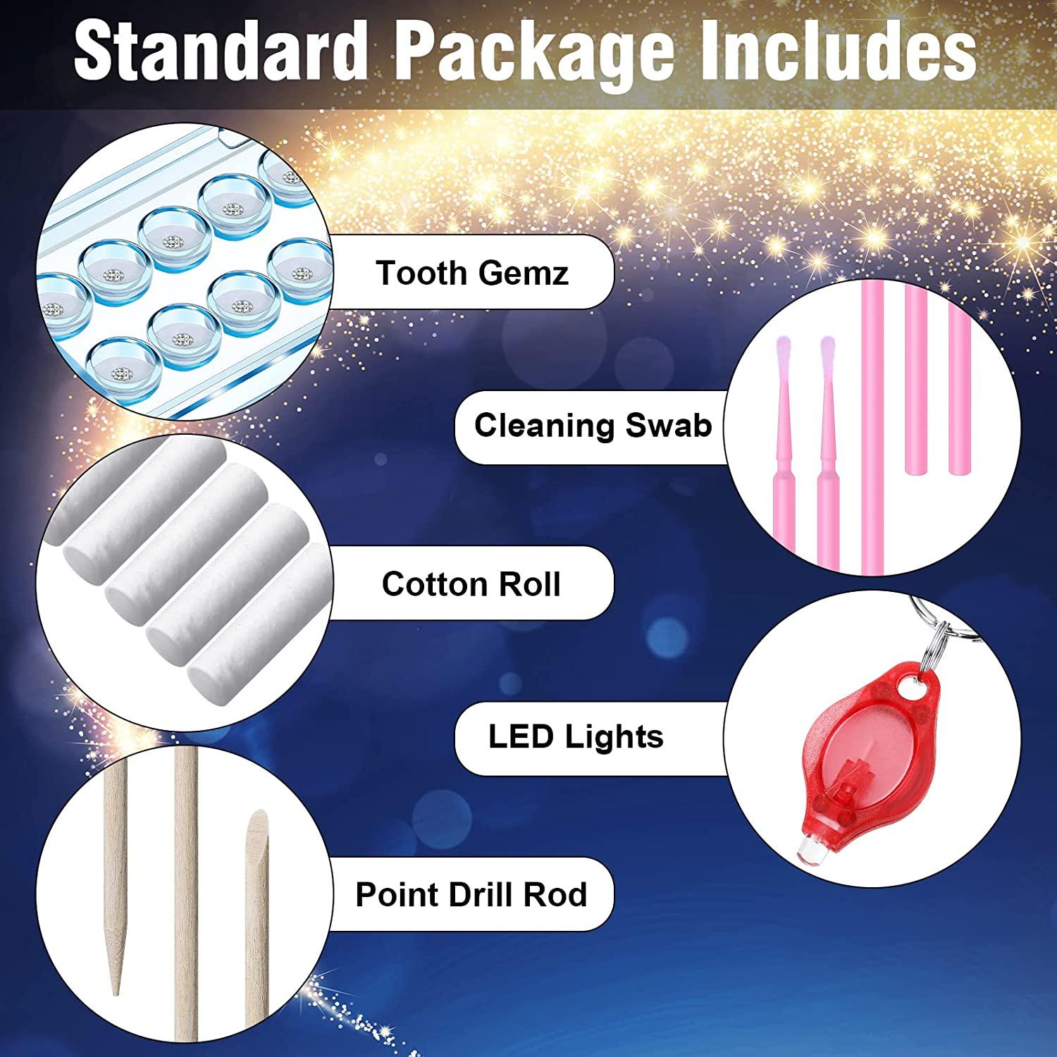 25 Pieces Tooth Gem Kit Tooth Jewelry Kit Fashionable Removable Tooth  Ornaments Artificial Crystal Tooth Ornaments for Reflective Teeth Ornament  (Round Style, White) Round Style White