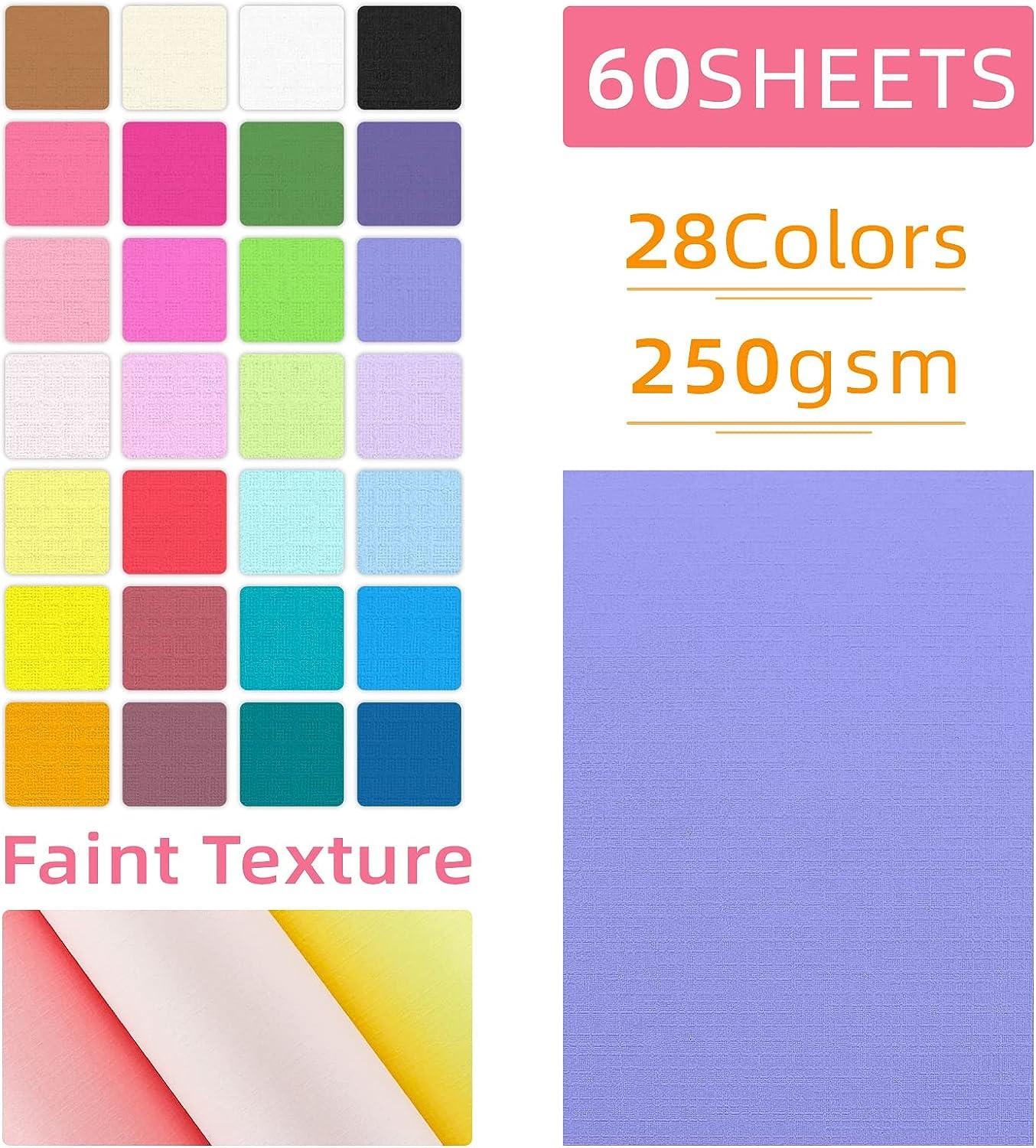 60 sheets Color Cardstock, 28 Assorted Colors 250gsm A4 Size, Double Sided  Printed Cardstock Paper, Premium Thick Card Stock for Card Making, Craft