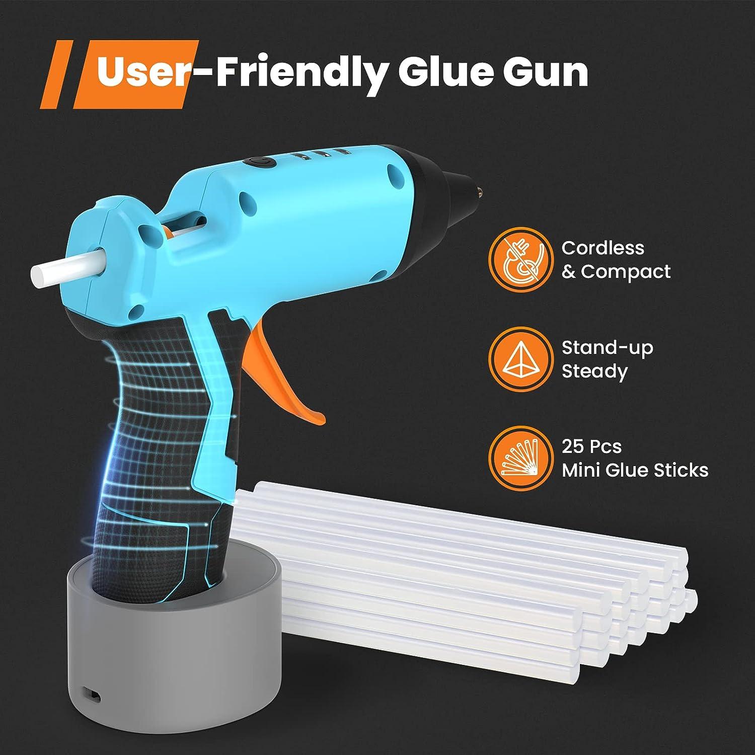 Cordless Hot Glue Gun, GoGonova 15s Fast Preheating Dripless Auto Glue Gun,  5Ah USB-C Rechargeable Hot Glue Gun Kit with 25 Pcs Premium Mini Glue  Sticks, Smart Power-Off: Buy Online at Best