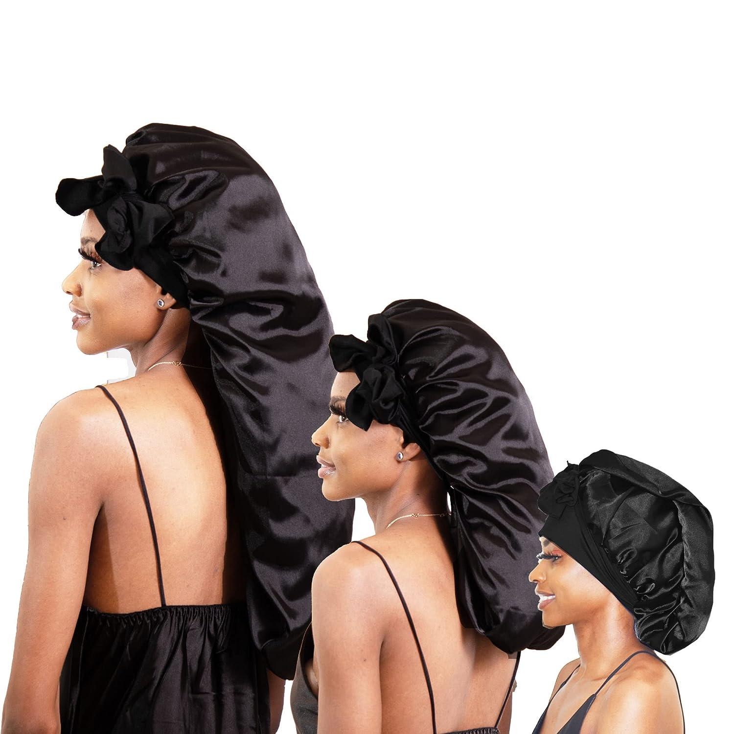 BONNET QUEEN Silk Bonnet for Sleeping Satin Bonnet Hair Bonnets Adjustable  Bonnet Huge Bonnet Large Bonnets Sleep Bonnet for Braids Women Curly Hair