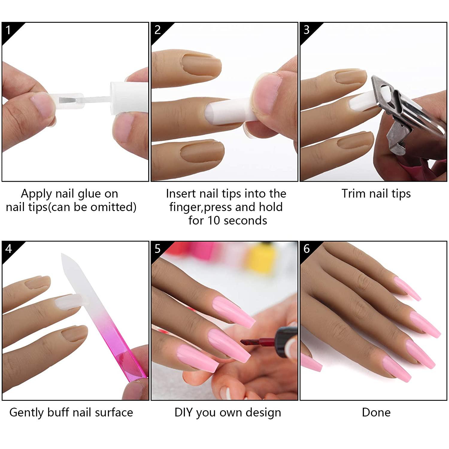 How to apply nail tips on a silicon practice hand 🙌🏼 it's still frea, Nail Tips