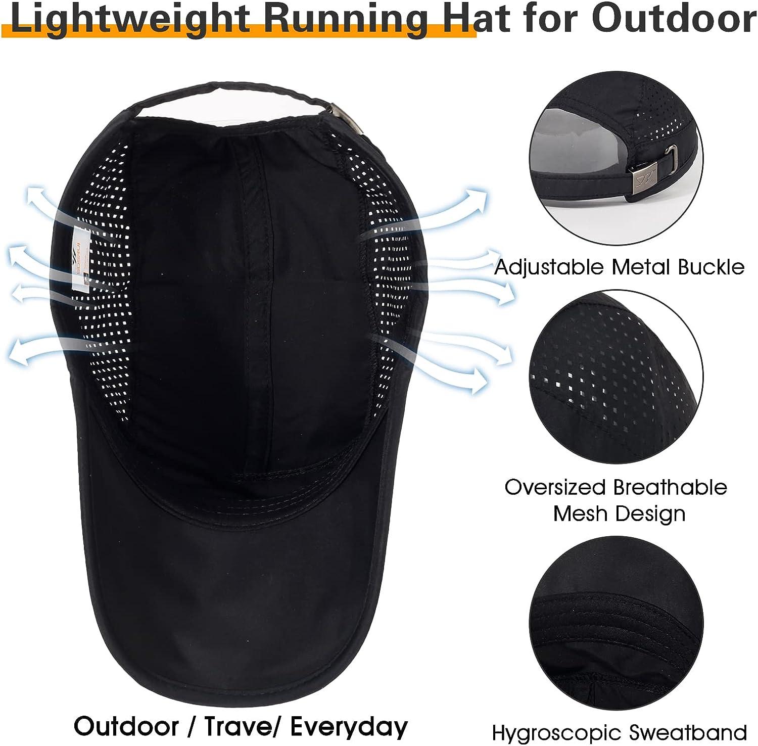 Geyanuo Running Hat for Women Men, Quick Drying Baseball Cap, Unstructured  Mesh Outdoor Workout Hat, Sports Hat Black+white