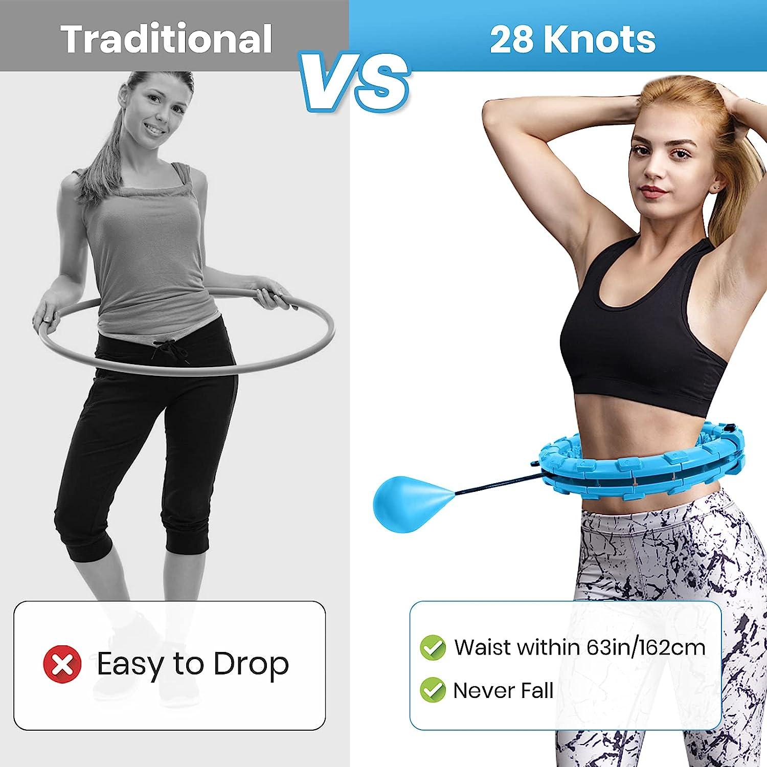 Weighted Smart Hula Hoop with Auto-Spinning Hoop Detachable Knots  Adjustable Weight Auto-Spinning Ball Abdomen Fitness Weight Loss Massage  for Adults