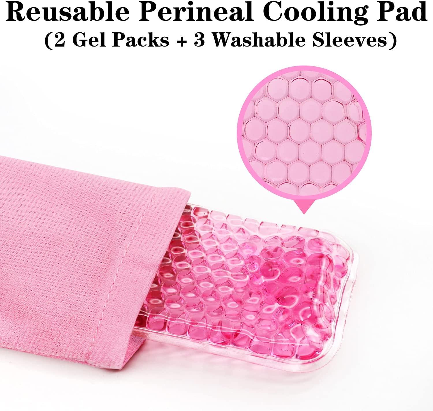  Reusable Perineal Cooling Pad for Postpartum & Hemorrhoid Pain  Relief, Hot & Cold Packs for Women After Pregnancy and Delivery, 2 Ice Pack  and 3 Cover… (Pink) : Health & Household
