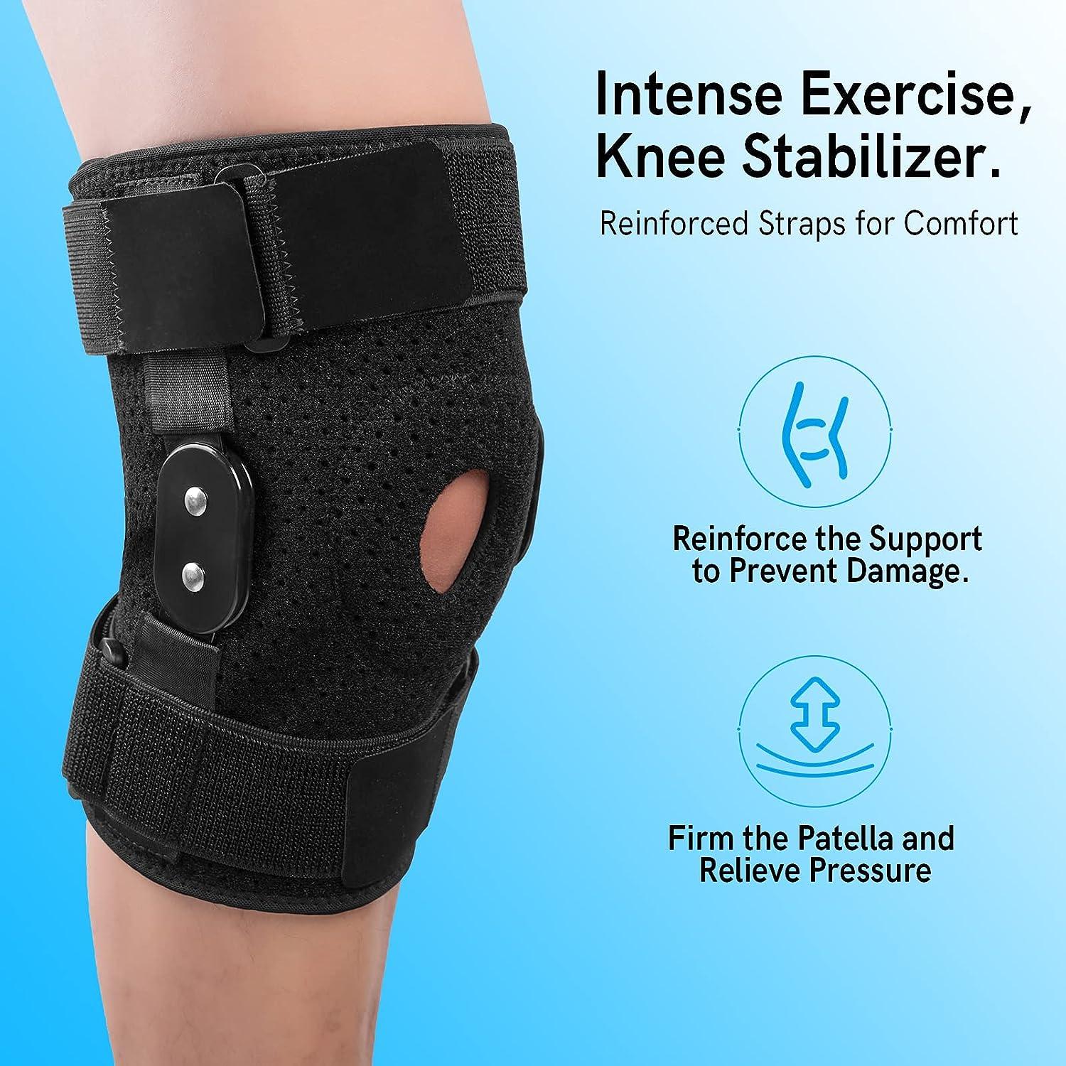 Knee Immobilizer Brace for Men & Women – Post Op Knee Leg Compression,  Stabilizer & Support Wrap for Swollen ACL, MCL, Tendon, Athletic Injury