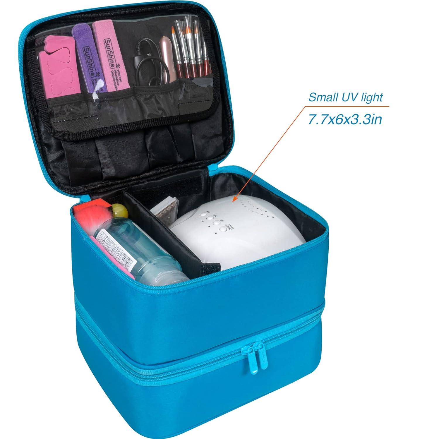 ButterFox Large Nail Polish Storage Organizer Holder Carrying Case Bag, Fits 40-50 Bottles (0.5 fl oz - 0.3 fl oz), Pockets for Manicure Accessories
