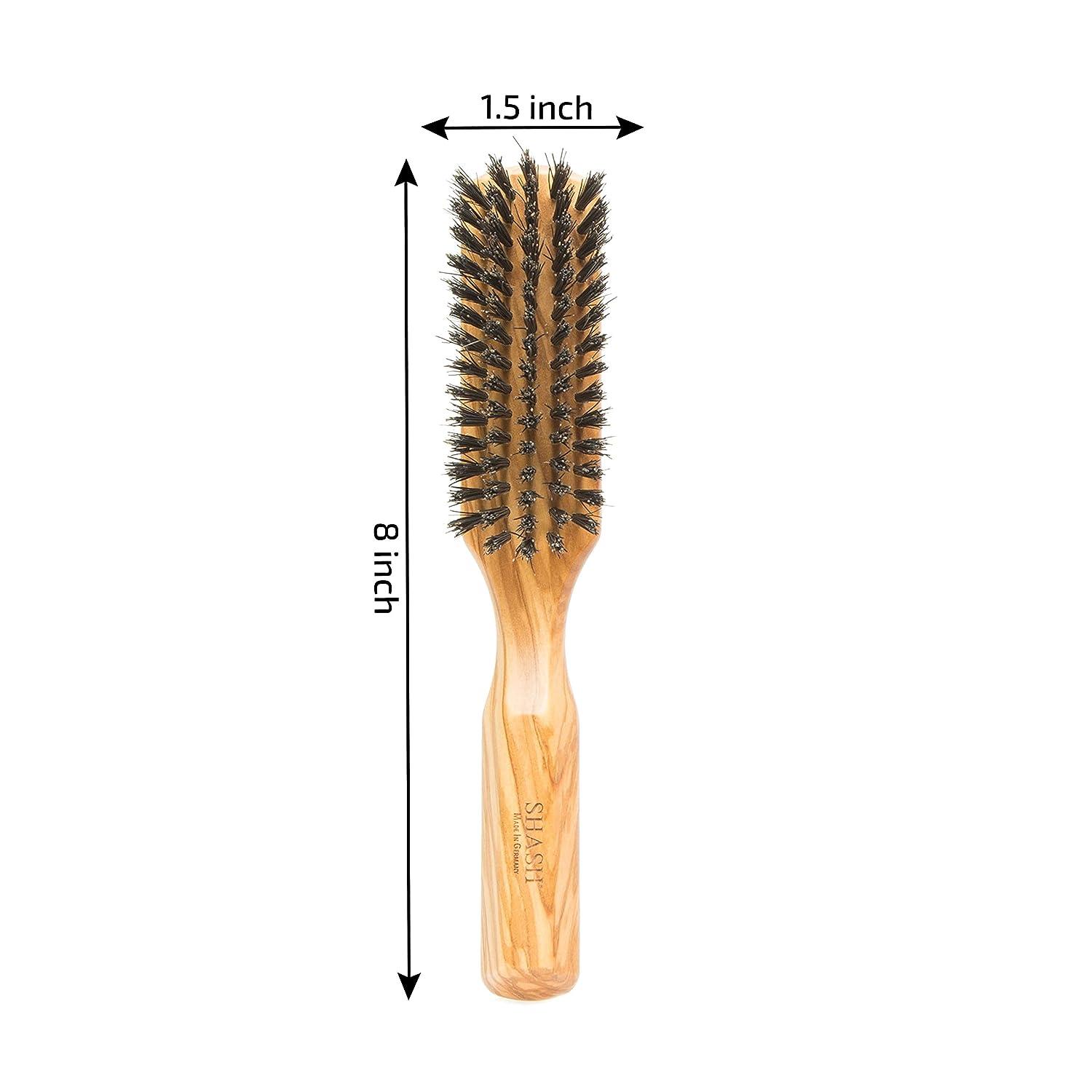 Dovahlia Boar Bristle Hair Brush Set for Women and Men - Designed for Thin  and Normal Hair - Adds Shine and Improves Hair Texture - Wood