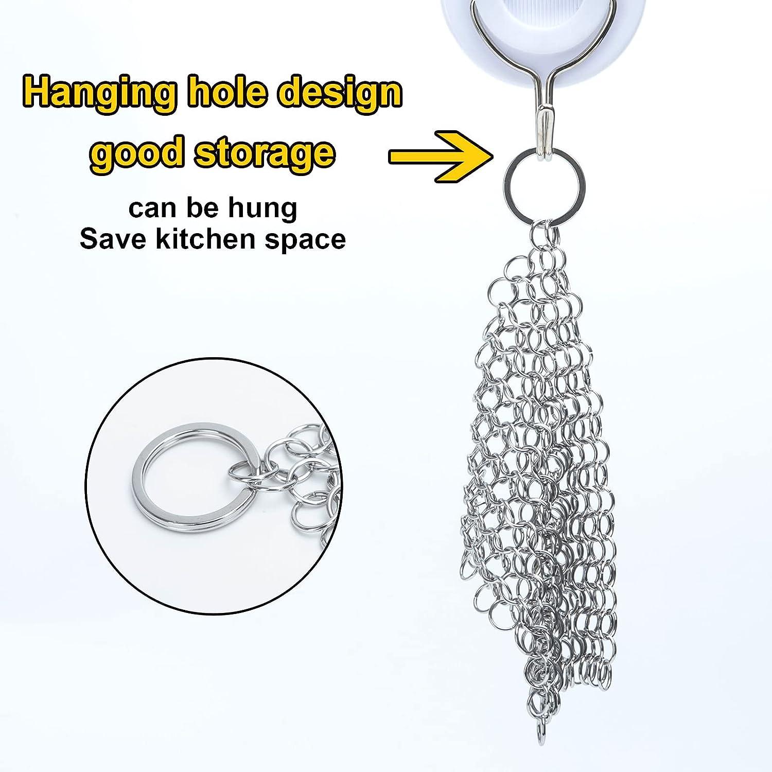 Desorden 4 in. Stainless Steel Chain Mail Scrubber for Cast Iron Cookware
