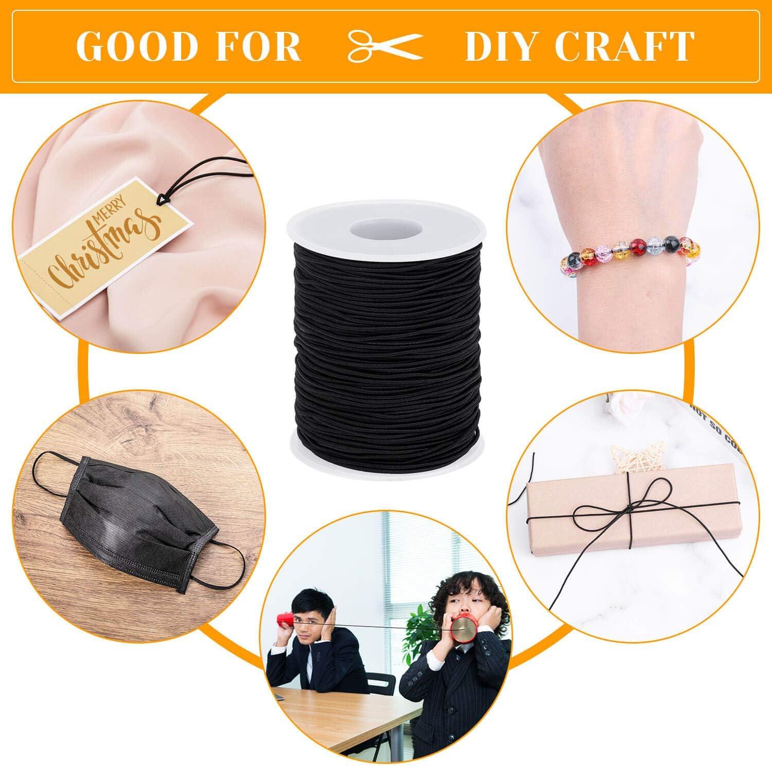 Elastic String Cord Selizo 2 Pack Stretchy String for Bracelets Necklace  Beading Jewelry Making and Sewing (1.2 MM 109 Yards Black & White) 1.2 MM  Black and White