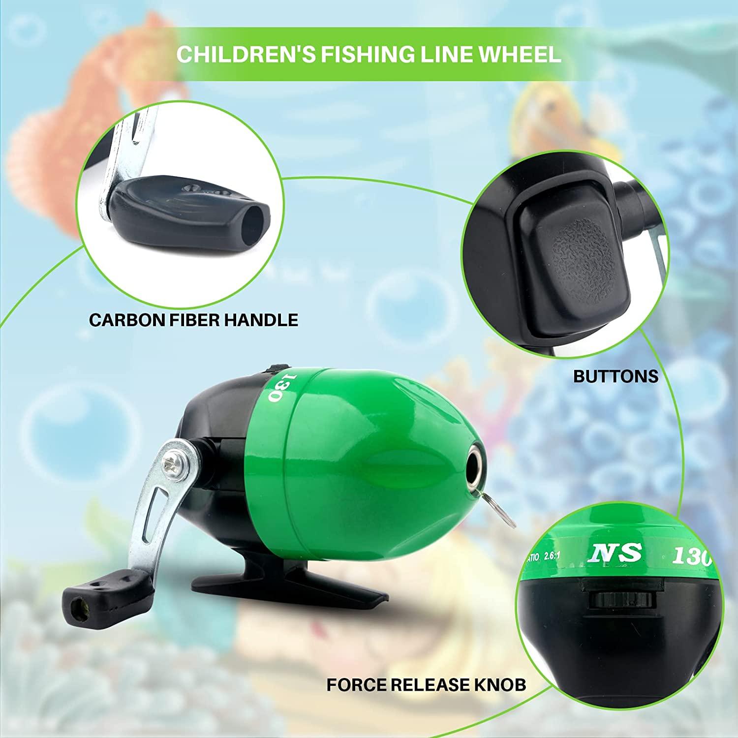 High Quality Kids Carbon Fiber Fishing Rod 120cm/150cm/180cm Telescopic Fishing  Rod Kids Fishing Combo Kit Fishing Wheel(green)