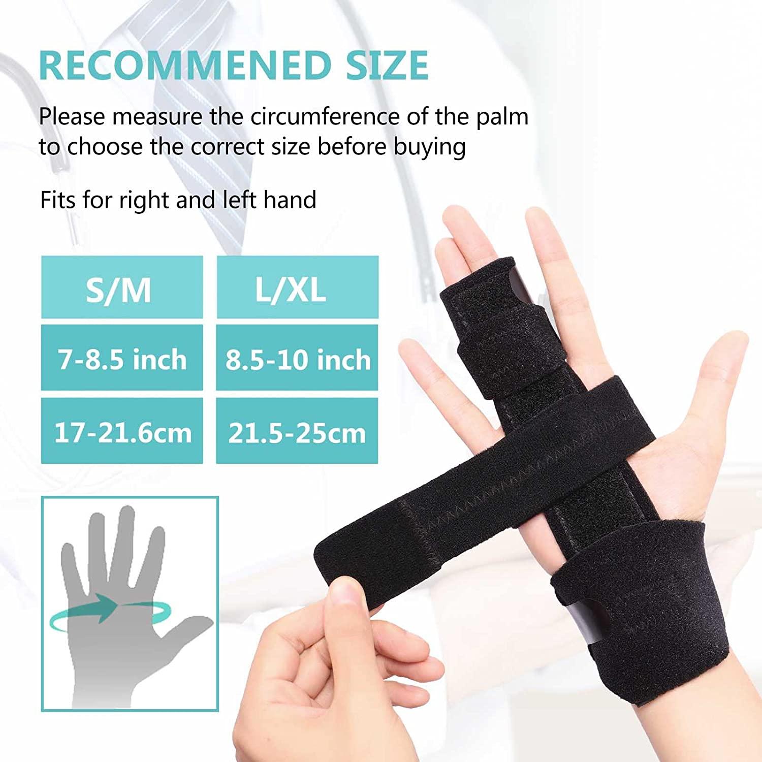 Braceability Hand & Two Finger Immobilizer | Buddy Splint Cast for Broken Joints, Trigger Finger Extension, Sprains and Contractures to Straighten