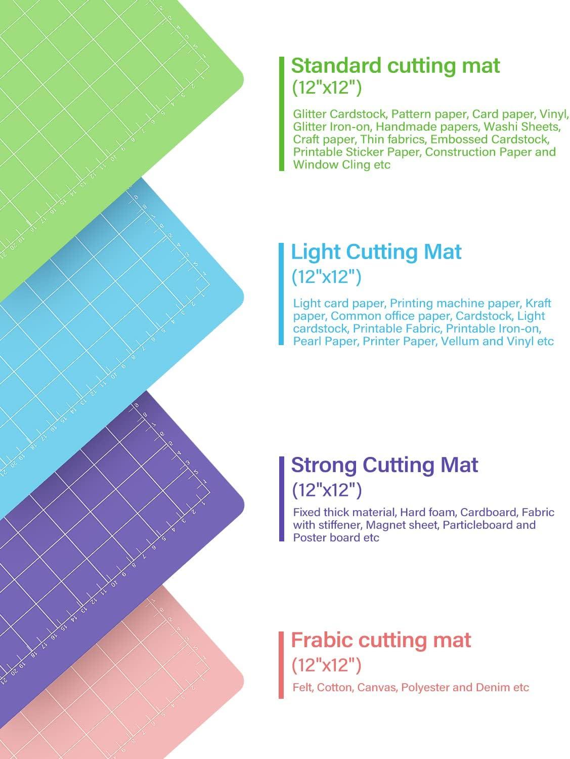 Cutting Mats for Cricut Maker/Maker 3/Explore 3/ Air 2/Air, 6 Pack(12X12  Inch, Standard Grip/Light Grip/Strong Grip)