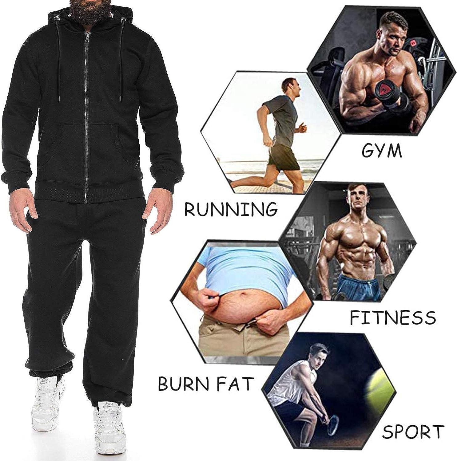 Athletic Sweat Suit for Men Set 2 Pieces with Zipper Sports Clothes Jogging  Suits Black Red Small at  Men's Clothing store