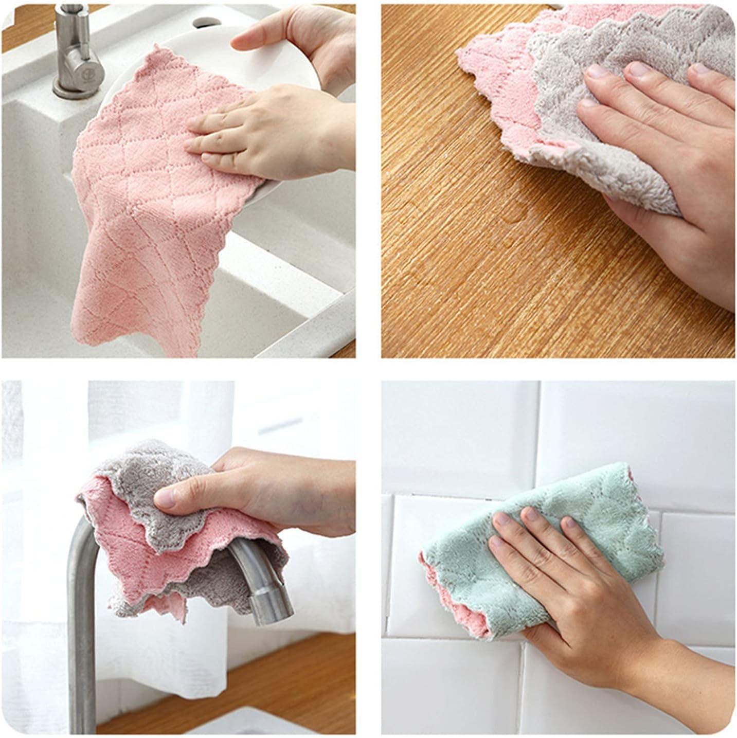 Kitchen Super Cleaning discloth Coral velvet oli-free Easy Wash Practical  Soft Dish Towels household cleaning products - AliExpress