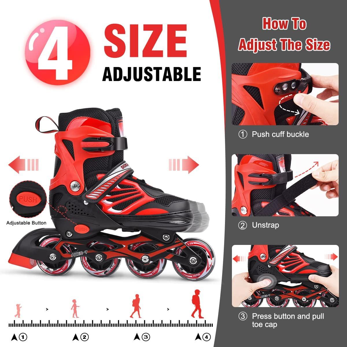 Truwheelz Rainbow Roller Skates for Girls Ages 6-12 & 3-5 | Adjustable  Light up Roller Skates for Kids