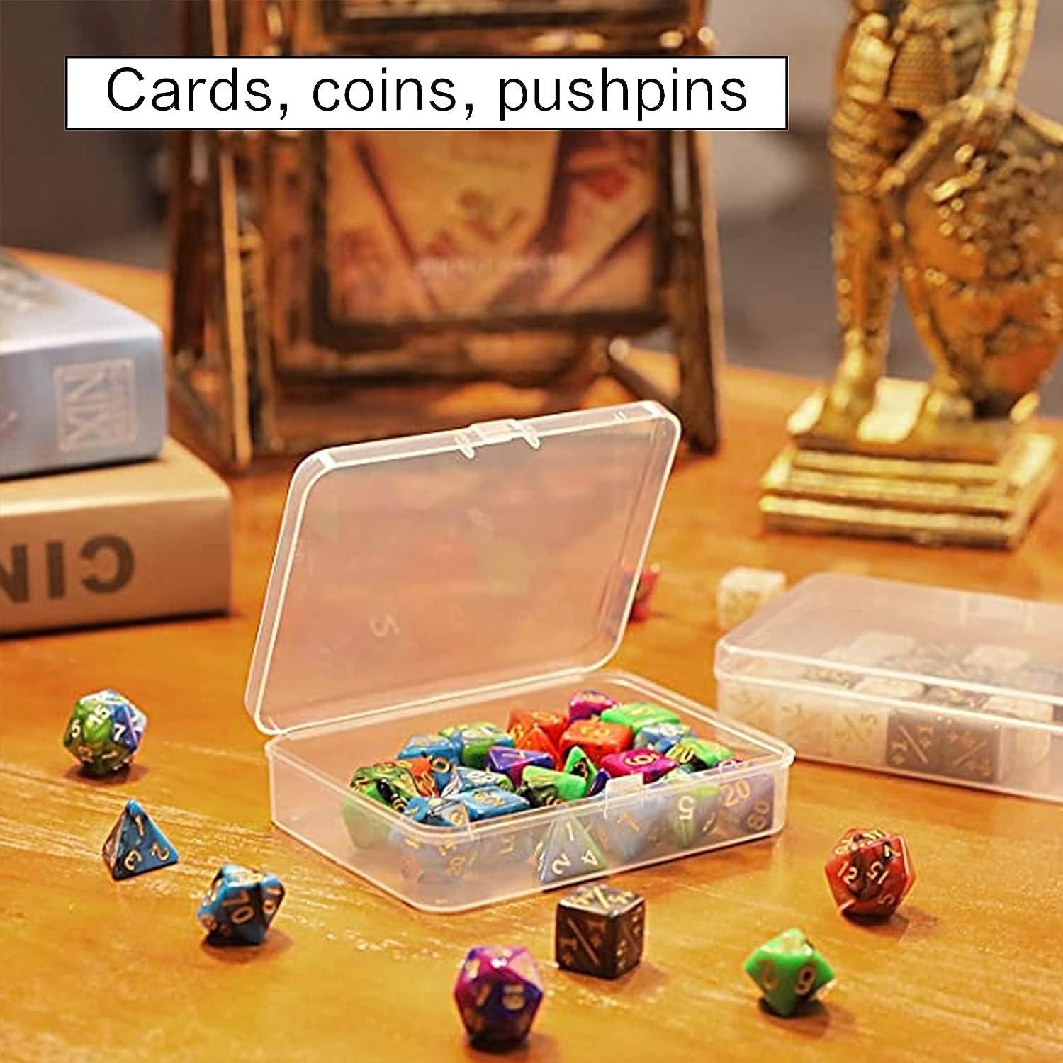 8 Small Plastic Containers with Hinged Lids, Rectangular Clear Plastic  Storage Boxes for Beads, Jewelry, Game Pieces and Crafts (11.5*8.5*2.8cm)